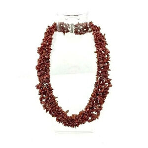 VTG Set Brown Goldstone Speckle Chips Cluster Necklace with Bracelet 925 WJ 18"